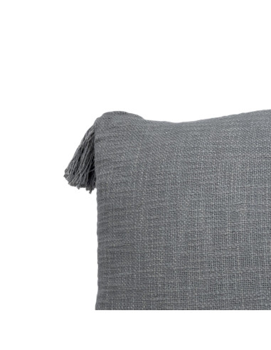 Cojín Tejido Con Borlas Gris 45x45 cm - Decoración Hogar