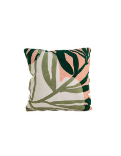 Cojín 45x45cm bordado hojas
