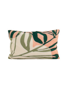 Cojín 30x50cm bordado hojas