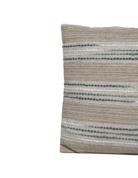 Cojín 45x45cm tejido rayas beige