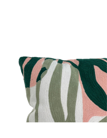 Cojín 30x50cm bordado hojas