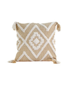 Cojín 45x45cm rombos crudo