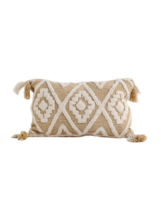 Cojín 30x50cm rombos crudo