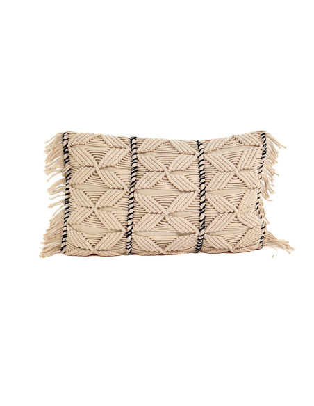 Cojín 30x50cm macrame crudo