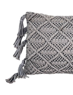 Cojín 30x50cm macrame gris 2