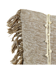 Cojín 45x45cm boho flecos beige 2