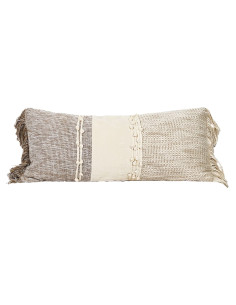 Cojín 30x70cm boho flecos beige