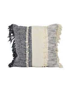 Cojín 45x45cm boho flecos azul