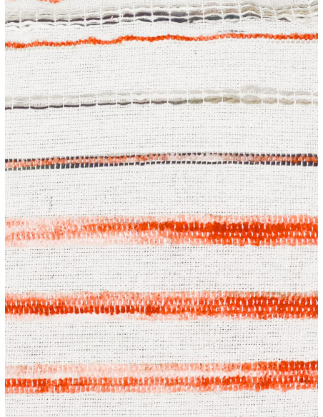 Cojín 45x45cm tejido bicolor naranjo con borlas