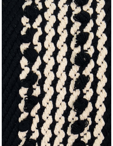 Cojín 30x50cm boho flecos grafito