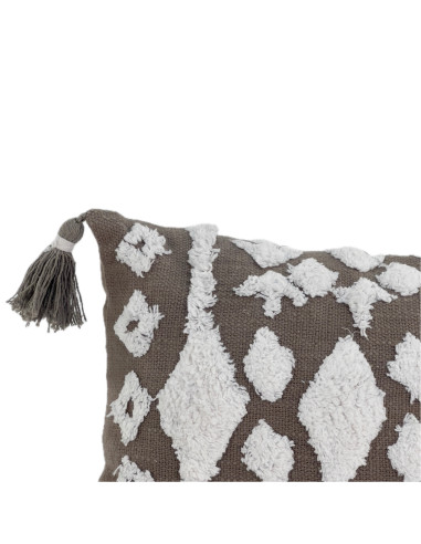 Cojín Verde y Blanco con Borlas 30x50cm - Decoración Hogar