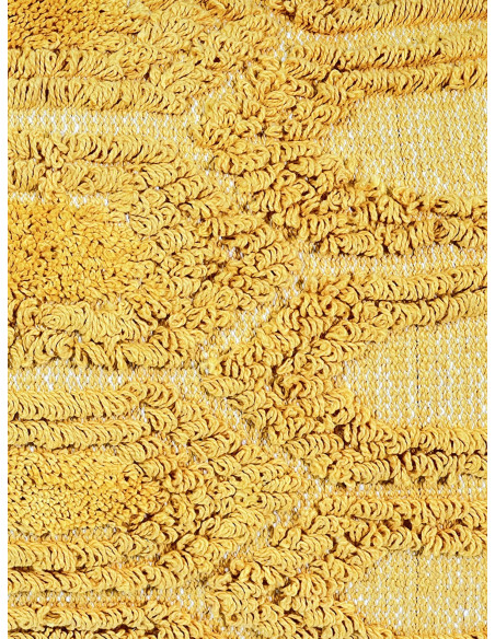 Cojín 30x50cm amarillo/blanco con borlas