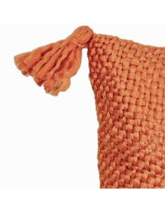 Cojín Decorativo Naranjo Con Borlas 40x40 cm - Textil Hogar 2