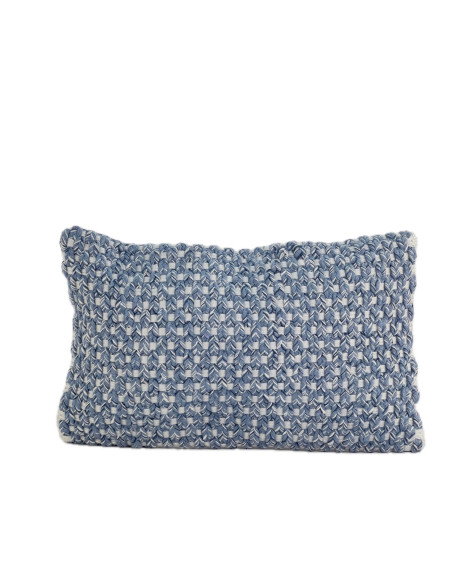 Cojín 30x50cm pet tejido azul
