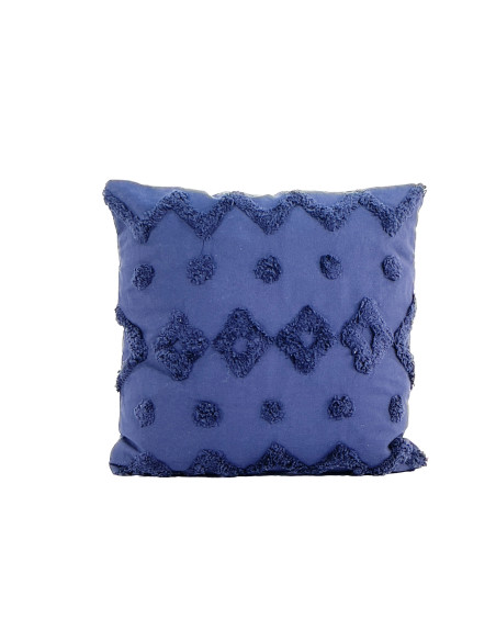 Cojín 45x45cm algodón textura azul