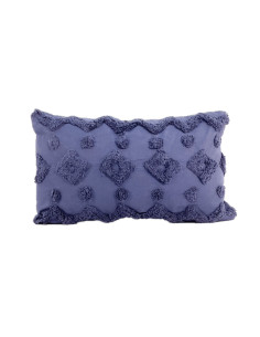 Cojín 30x50cm algodón textura azul