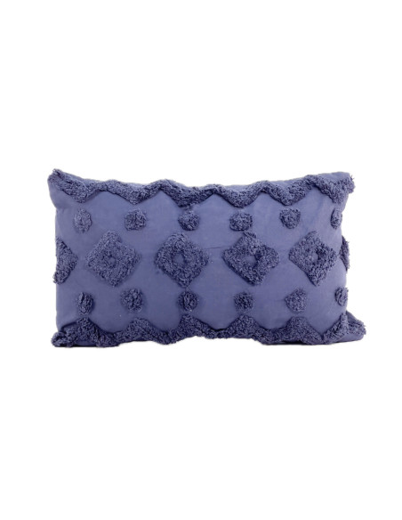 Cojín 30x50cm algodón textura azul
