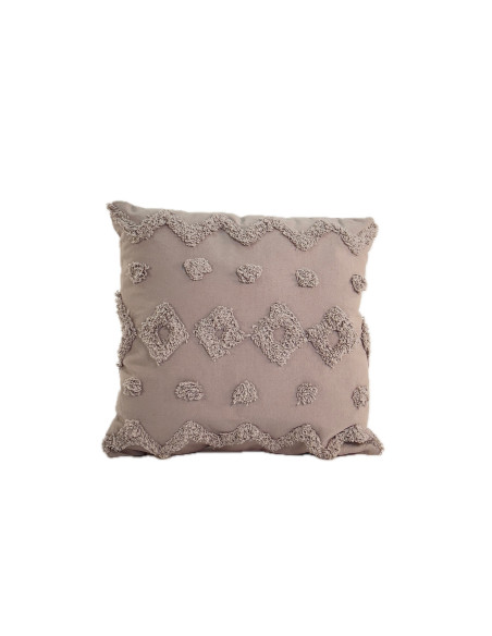 Cojín 45x45cm algodón textura gris