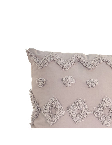 Cojín de Algodón Textura Gris 45x45cm - Decoración Hogar