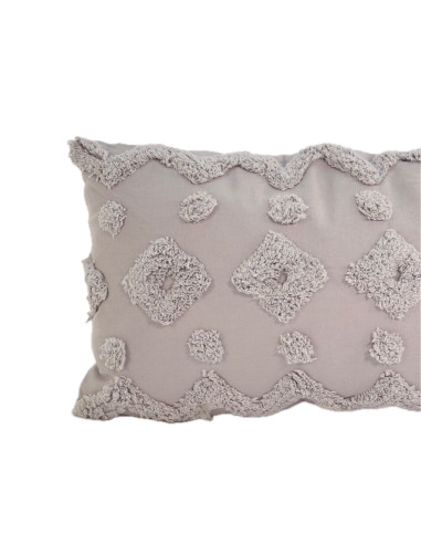 Cojín de Algodón Textura Gris 50x30 cm - Decoración Hogar