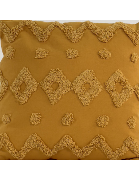Cojín 45x45cm algodón textura amarillo
