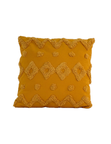Cojín 45x45cm algodón textura amarillo