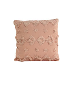 Cojín 45x45cm algodón textura rosa