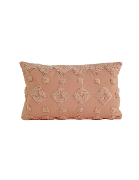 Cojín 30x50cm algodón textura rosa