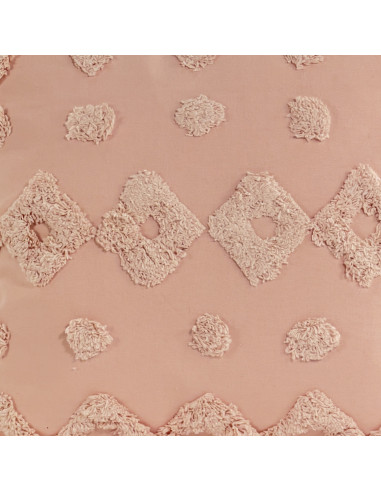 Cojín de Algodón Textura Rosa 45x45 cm - Decoración Hogar