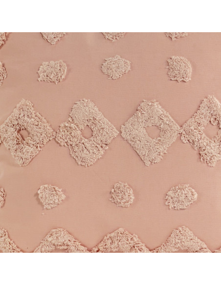 Cojín 45x45cm algodón textura rosa