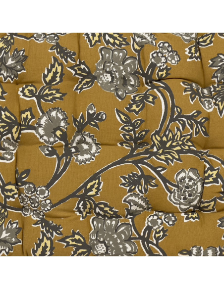 Cojín 40x40cm print amarillo silla