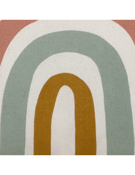 Cojín 45x45cm pompones arcoiris