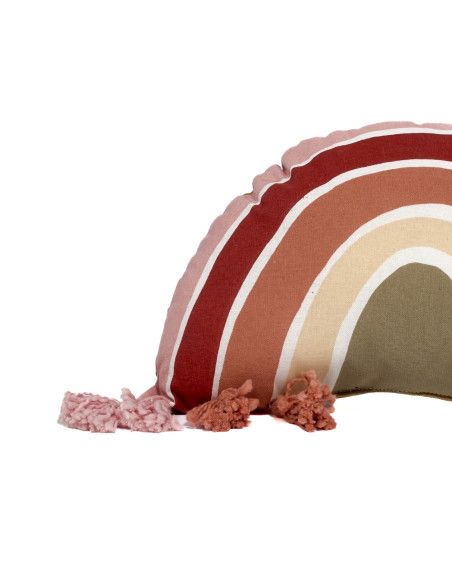 Cojín 30x50cm pompones verde arcoiris