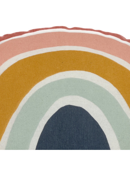 Cojín 30x50cm pompones azul arcoiris