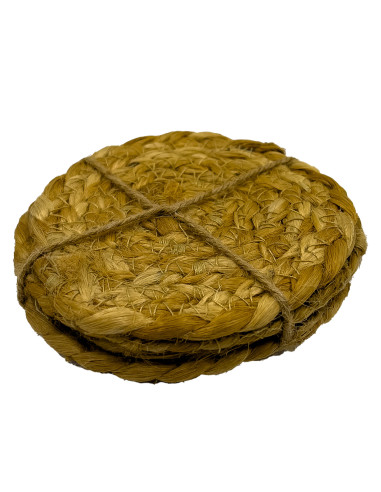 Set 4 Posavasos de Yute 10x10cm - Protección Natural para Mesas