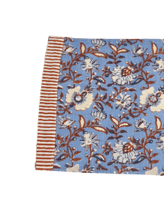 Individual 33x45cm flower print azul 2