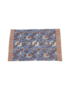 Individual 33x45cm flower print azul