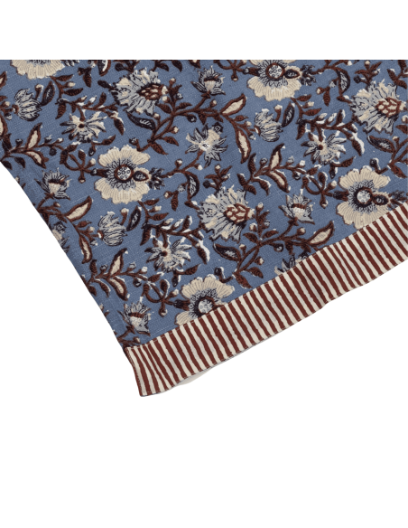 Mantel flower print azul 200x135cm