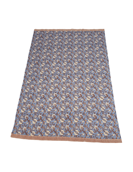 Mantel flower print azul 200x135cm