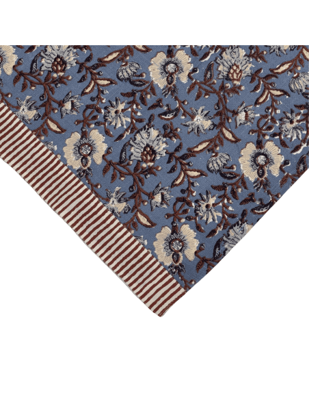 Mantel flower print azul 150x250cm