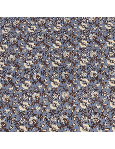 Mantel flower print azul 200x135cm