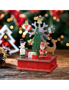 Caja musical rueda navidad 21 cm 2