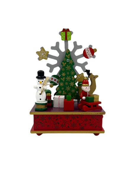 Caja musical rueda navidad 21 cm