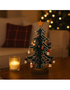 Adorno árbol navidad 23cm decorativo madera 2