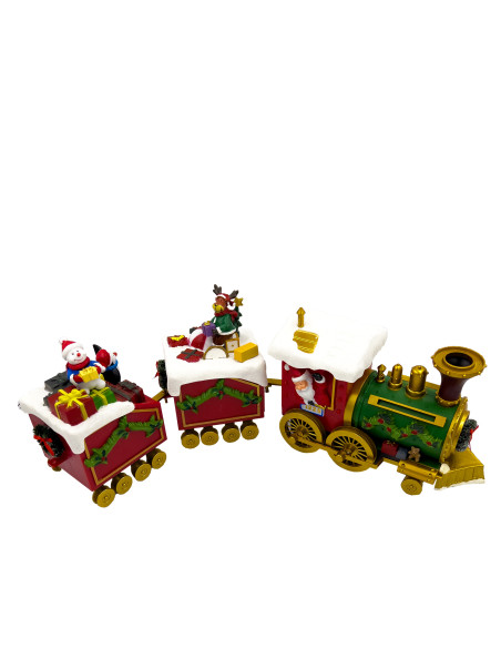 Tren navidad 53x16cm con rieles, luz y sonido