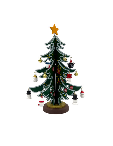 Adorno árbol navidad 23cm decorativo madera