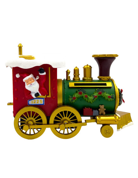 Tren navidad 53x16cm con rieles, luz y sonido