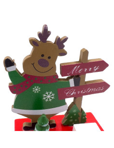 Calendario navidad reno madera 7,2x14cm 2