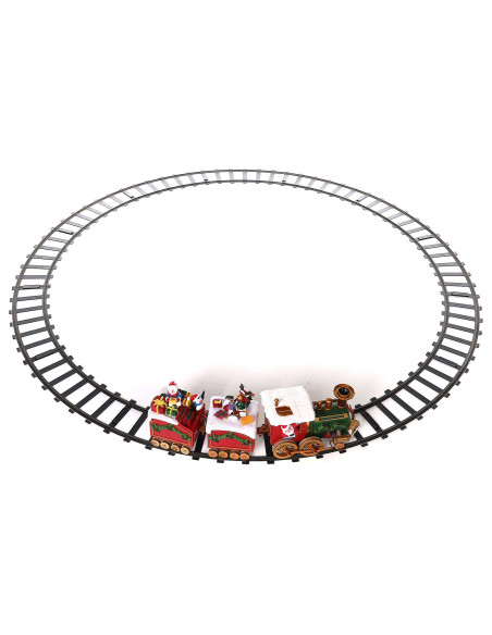 Tren navidad 53x16cm con rieles, luz y sonido