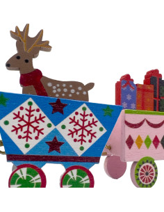 Tren navidad 20cm colores madera 2